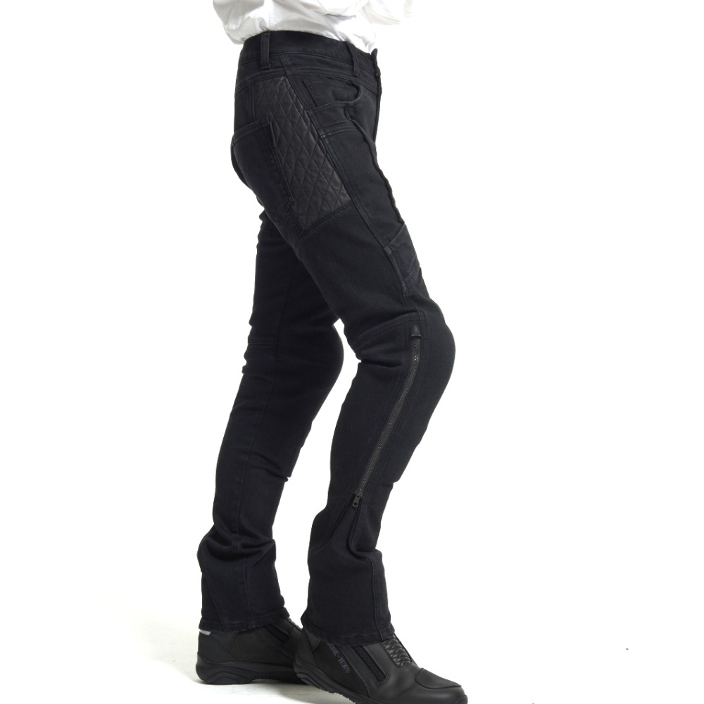 MAXLER JEAN Biker Jeans for men Size 30 2095 Black Slim Straight Fit Motorcycle Riding Pants 
